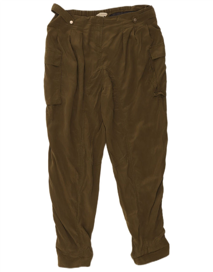 Pantaloni cargo da donna a vita alta Ted Baker taglia 3 media W34 L28 kaki