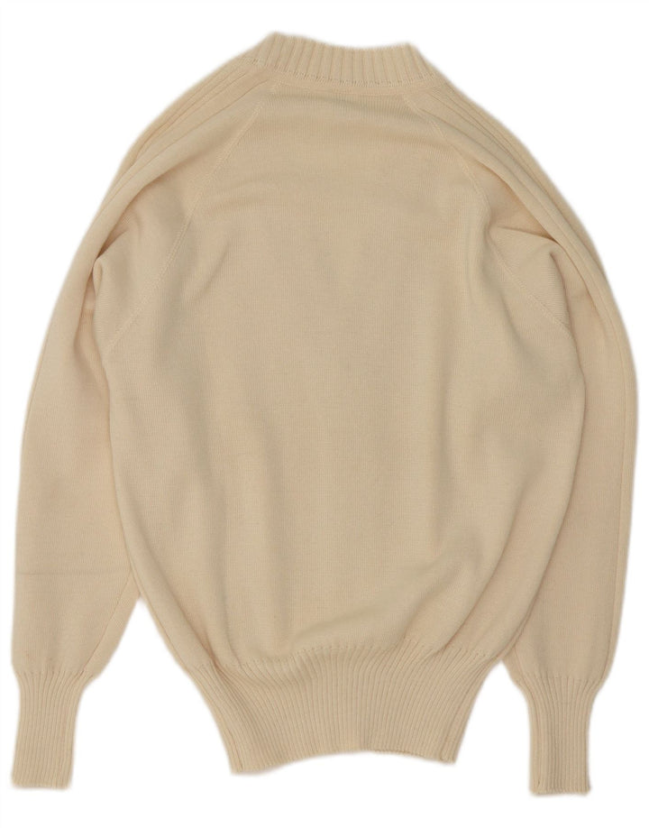 Maglione cardigan da donna Wubken EU 48 2XL poliacrilico bianco sporco