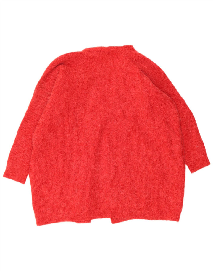 Maglione cardigan aperto oversize da donna MINT VELVET UK 16 Large Rosso