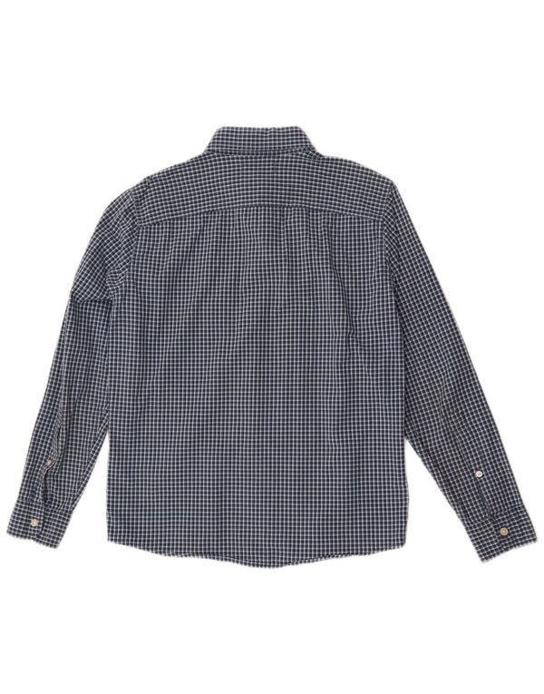 Camicia Hollister da uomo Small in cotone a quadretti blu navy
