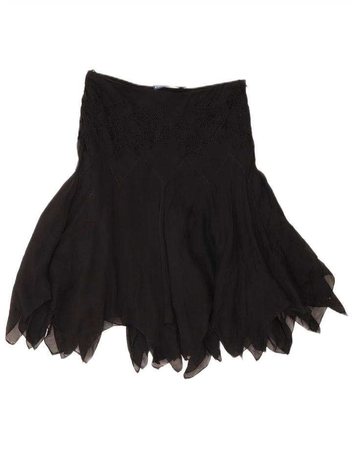 Gonna asimmetrica da donna RALPH LAUREN US 6 media W28 seta nera