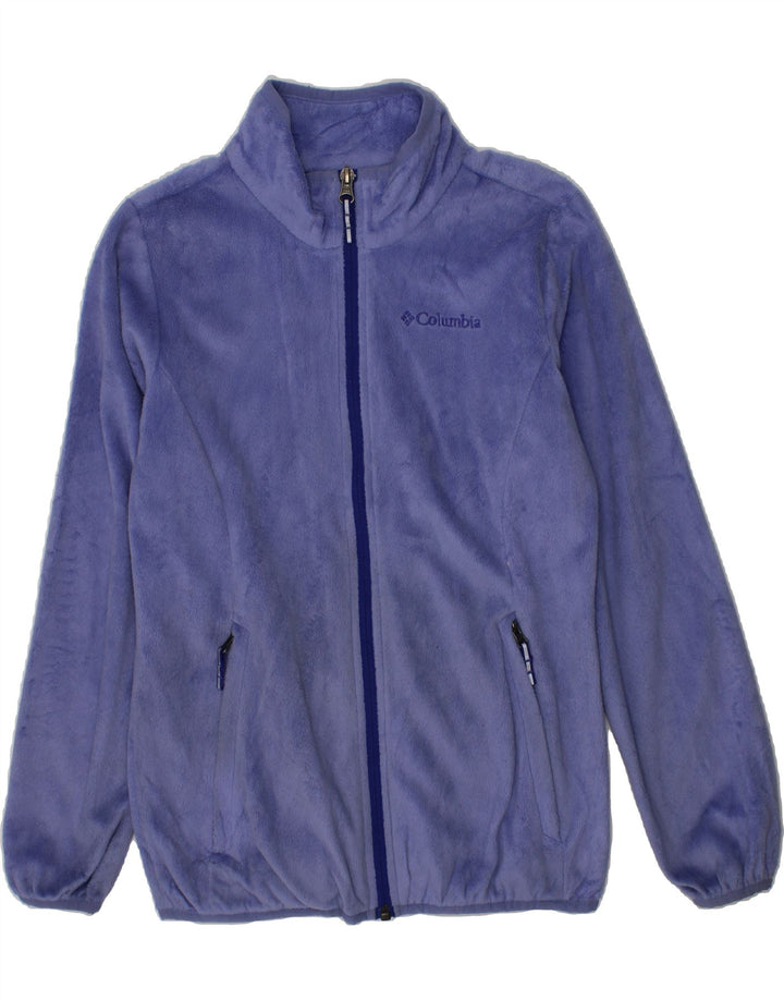 COLUMBIA Girls Fleece Jacket 10-11 Years Medium  Purple Polyester Vintage Columbia and Second-Hand Columbia from Messina Hembry 