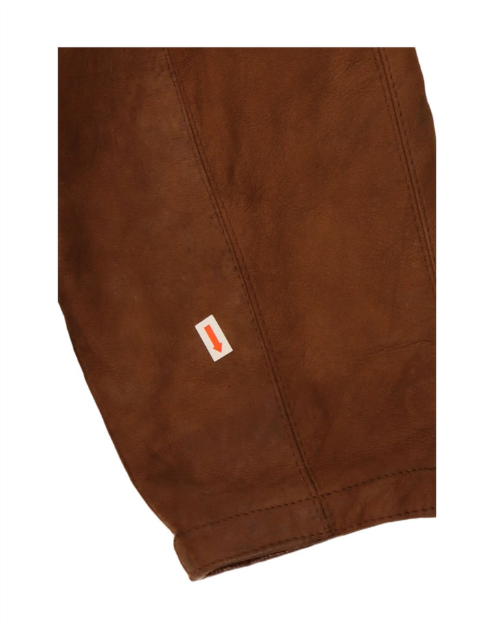Giacca in pelle vintage da uomo IT 52 XL Marrone