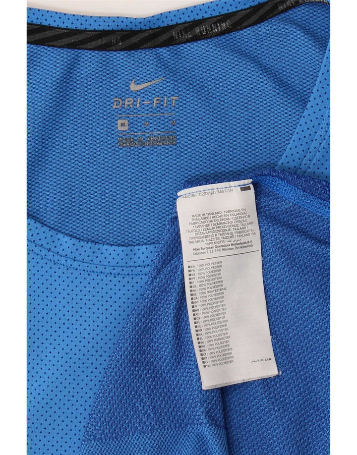 T-shirt Nike Dri Fit da donna Top UK 12 poliestere blu medio