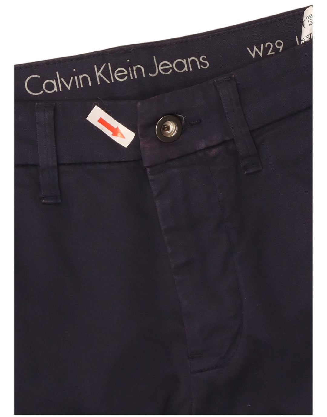 Pantaloni chino slim da uomo Calvin Klein W29 L34 cotone blu navy