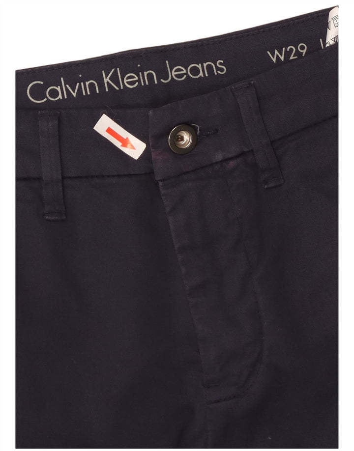 Pantaloni chino slim da uomo Calvin Klein W29 L34 cotone blu navy