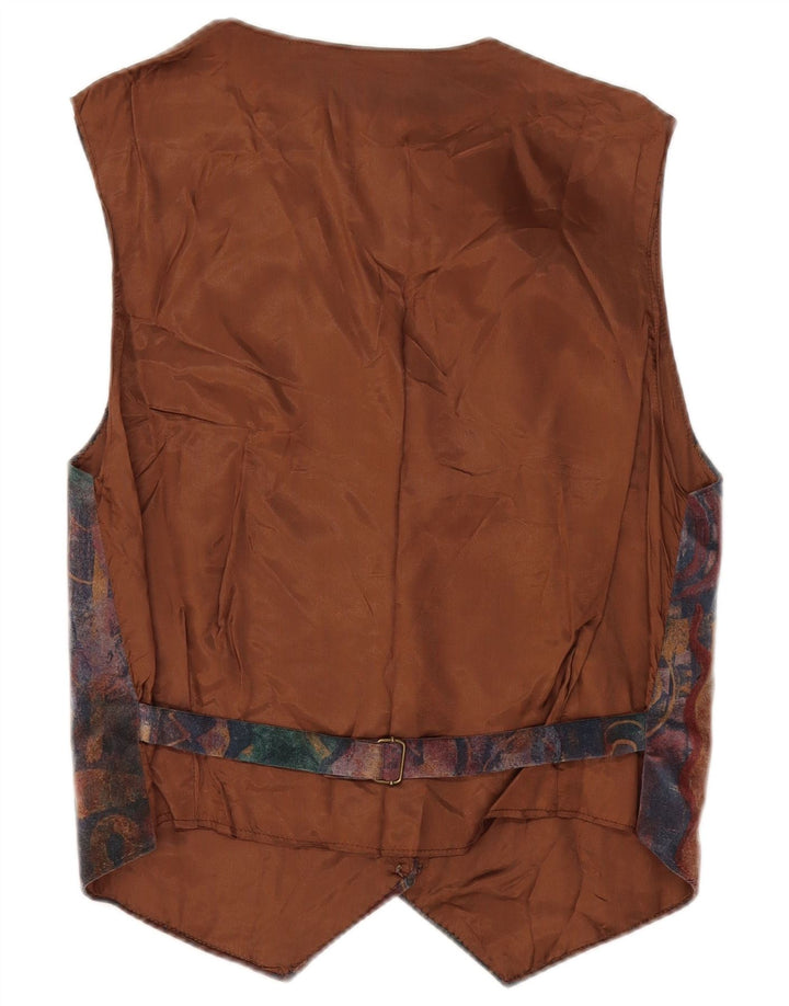 Gilet vintage da donna UK 14 marrone medio
