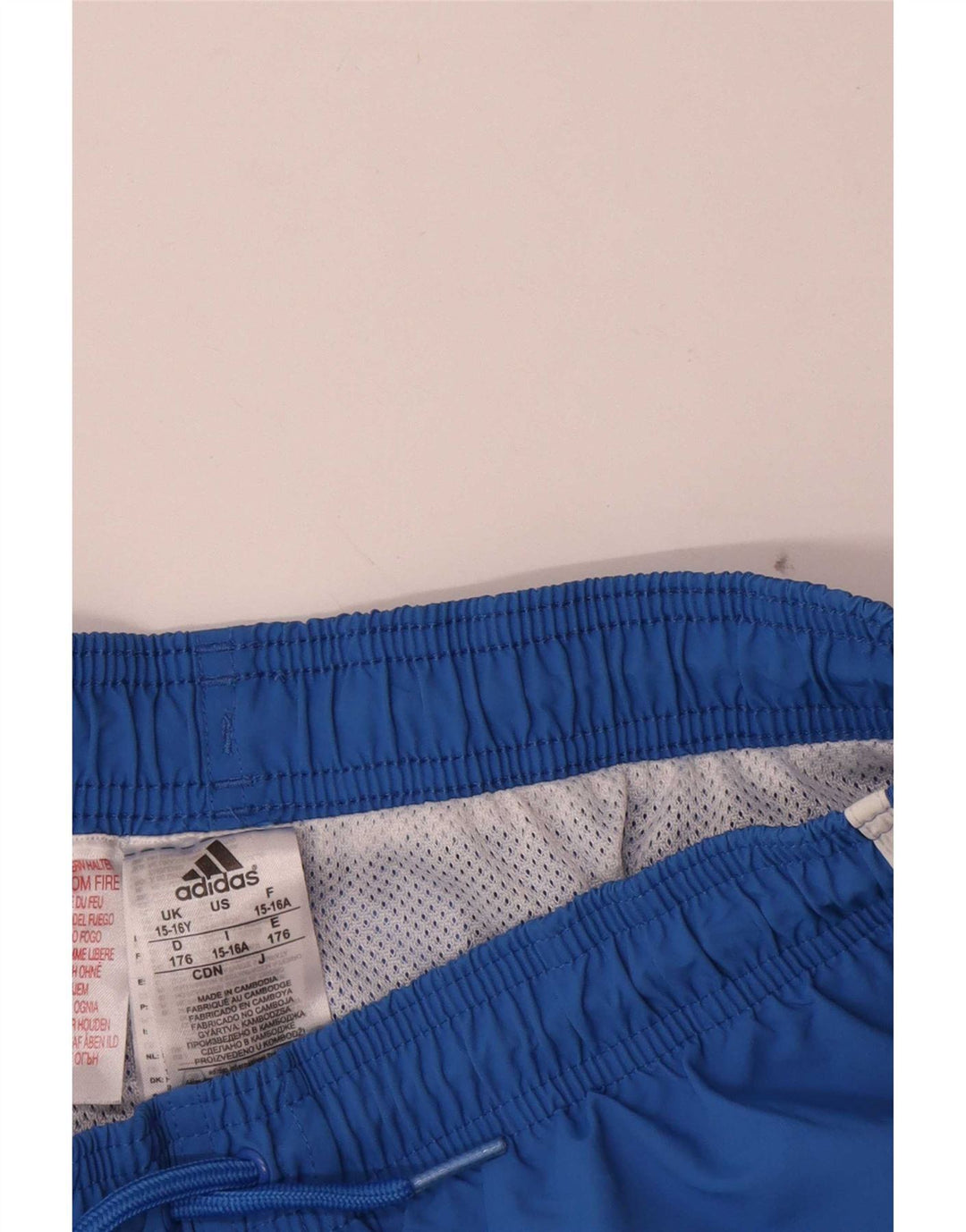 Pantaloncini sportivi Adidas da ragazzo con grafica 15-16 anni in poliestere blu