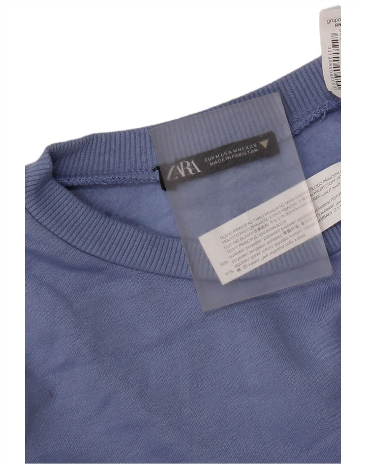 Felpa da donna Zara UK 14 poliestere blu medio