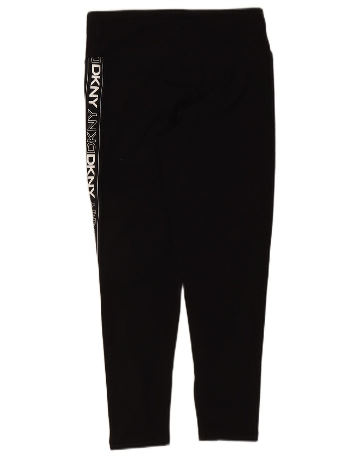 Leggings crop grafici da donna Dkny UK 12 cotone nero medio