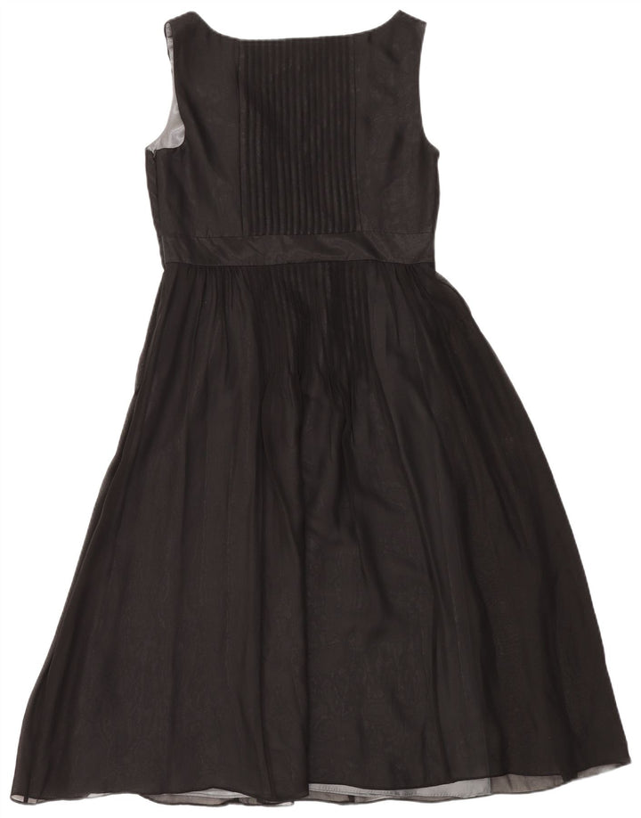 MONSOON Womens Sleeveless A-Line Dress UK 12 Medium Black Silk