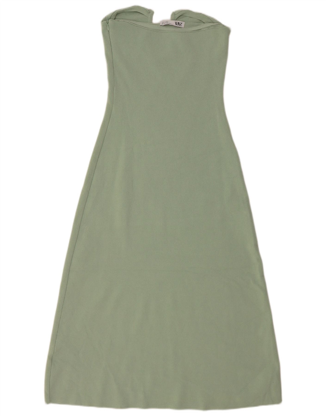 Abito senza spalline da donna Zara UK 12 Viscosa verde medio