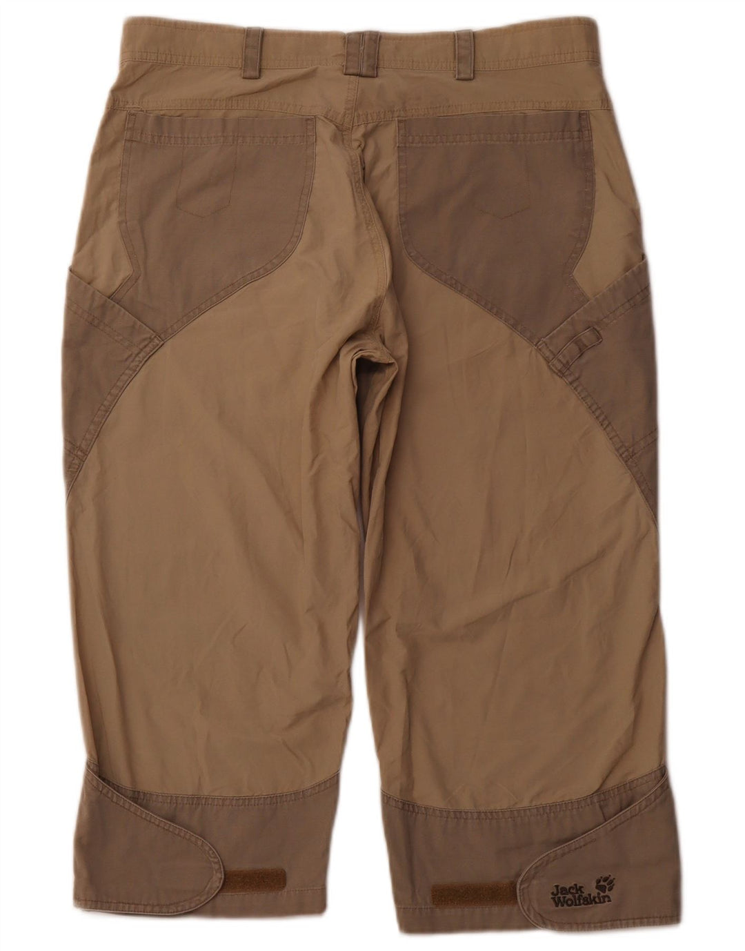 JACK WOLFSKIN Bermuda da uomo W34 Large Marrone Colorblock Cotone