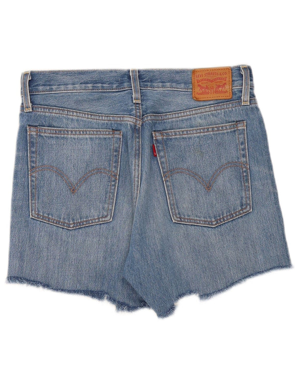 Pantaloncini di jeans a vita alta Wedgie da donna Levi's W29 piccoli in cotone blu