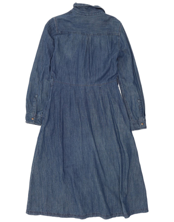 Abito camicia di jeans da donna Marks & Spencer UK 10 piccolo cotone blu