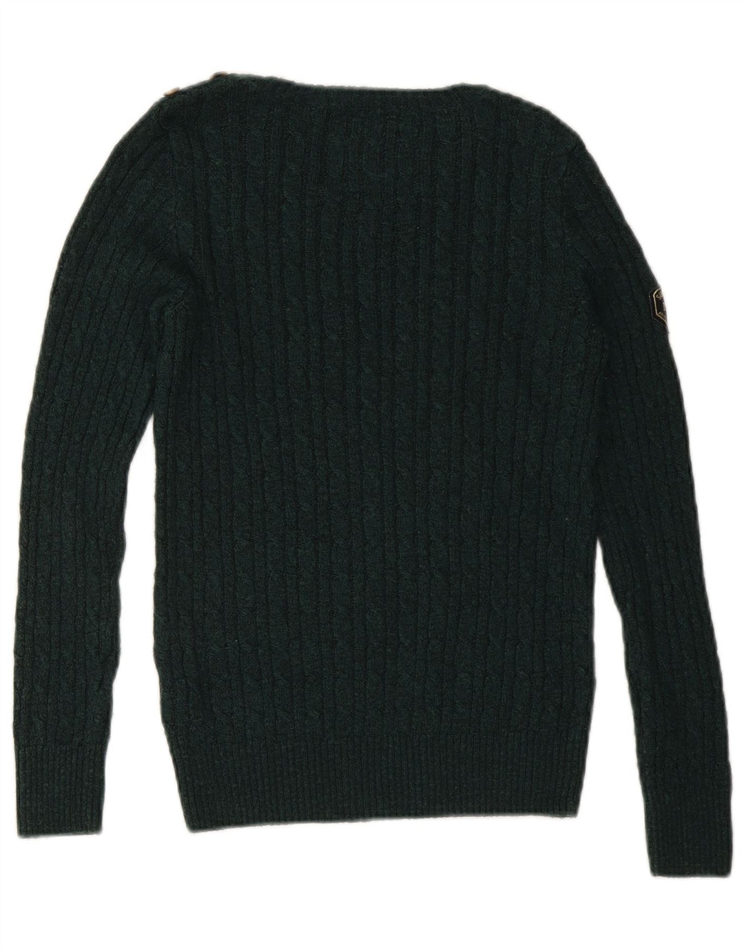 Maglione da donna con scollo a barca SUPERDRY UK 10 piccolo acrilico verde