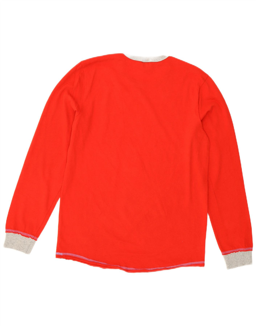 BENETTON Top grafico da donna Peanuts manica lunga UK 14 medio rosso cartone animato