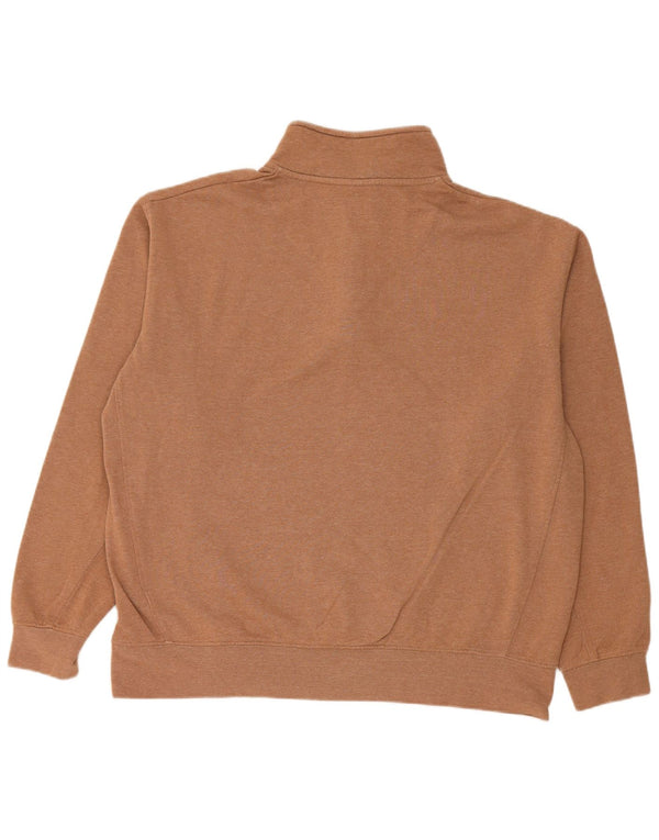 Felpa Zara da donna oversize con collo e zip, maglione UK 18 XL, cotone marrone