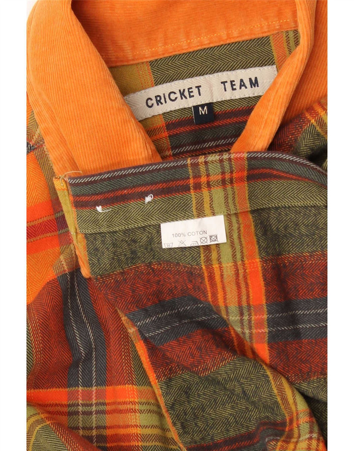 Camicia vintage da uomo in flanella di cotone a quadri giallo medio