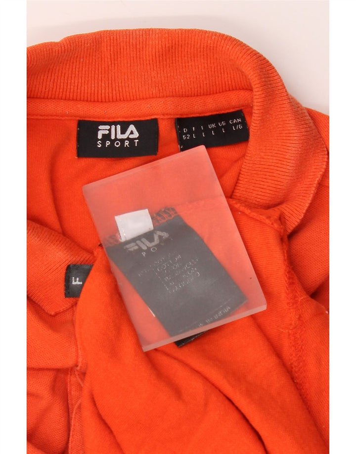 Polo da uomo Fila Large in cotone arancione