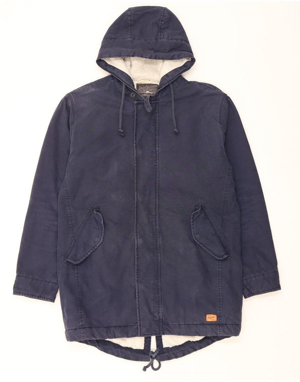 Jack & Jones Giacca Parka Sherpa da uomo con cappuccio UK 42 XL Cotone blu navy