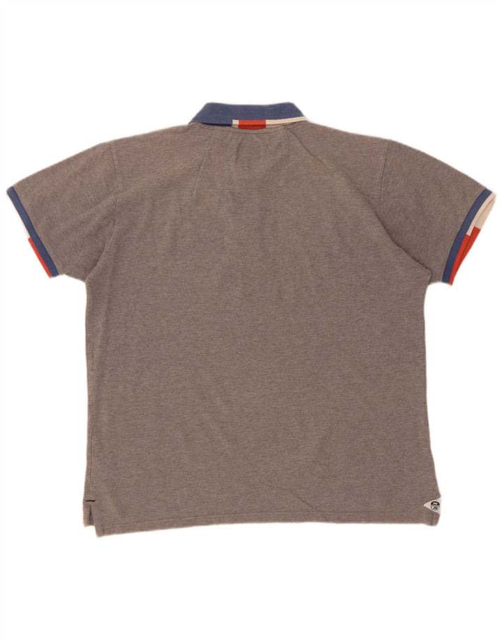 Polo da uomo North Sails Large in cotone color block grigio