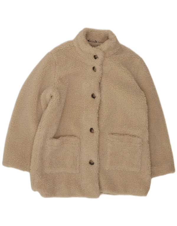 Crew Clothing Giacca in pile da donna con orsacchiotto UK 14 Large Beige Poliestere