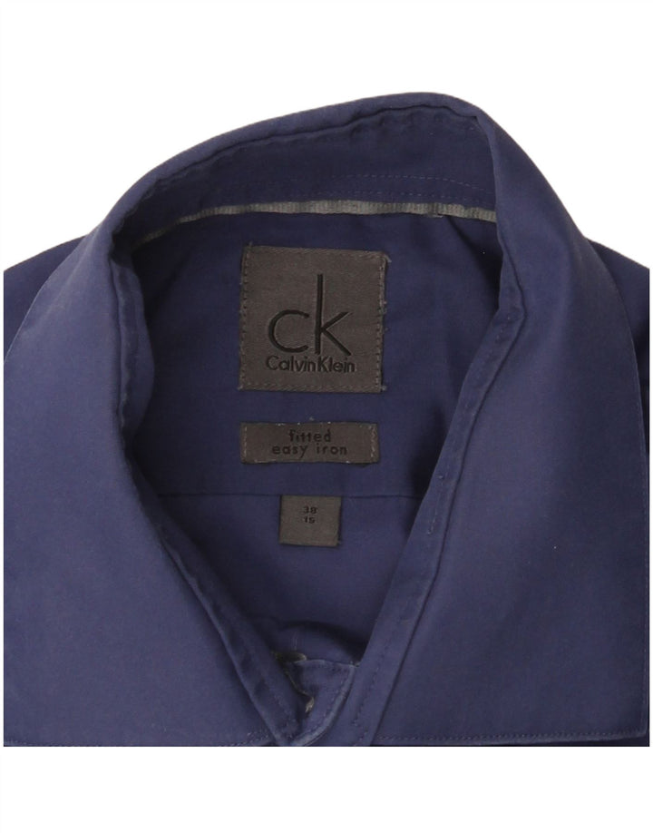 Camicia aderente da uomo Calvin Klein taglia 38 15 blu medio