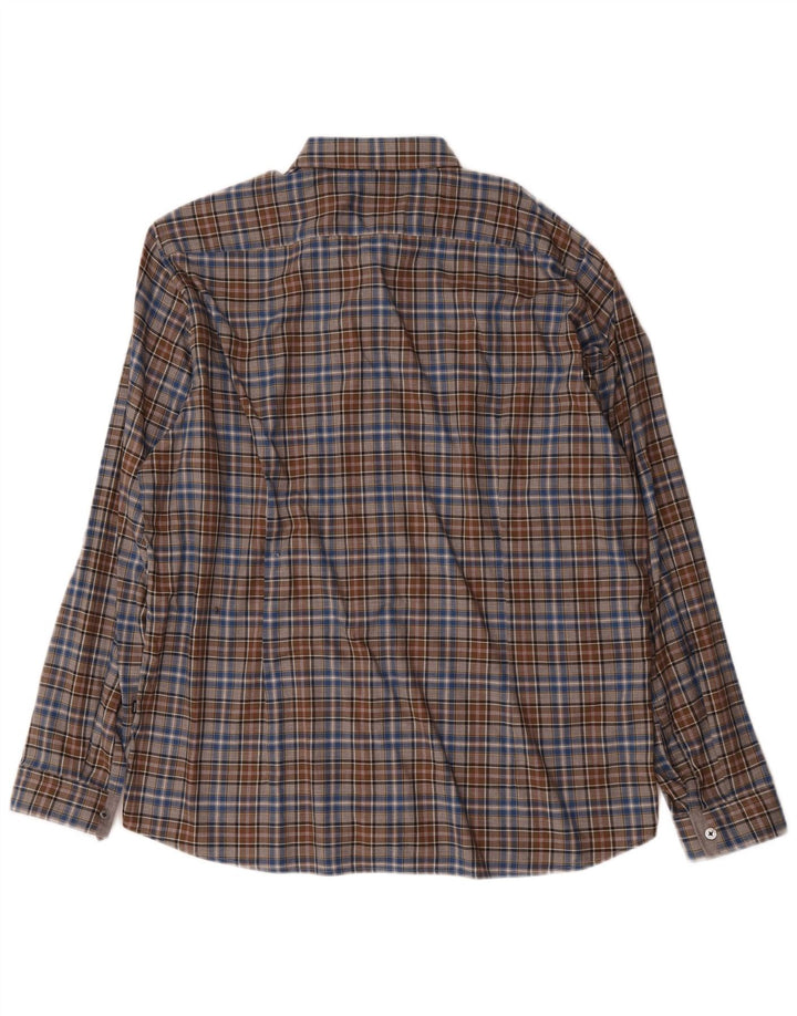Camicia Hugo Boss da uomo vestibilità regolare XL cotone a quadri marrone