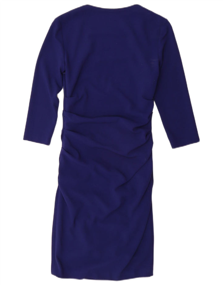 PHASE EIGHT Abito aderente da donna con maniche a 3/4 UK 8 Piccolo poliestere blu
