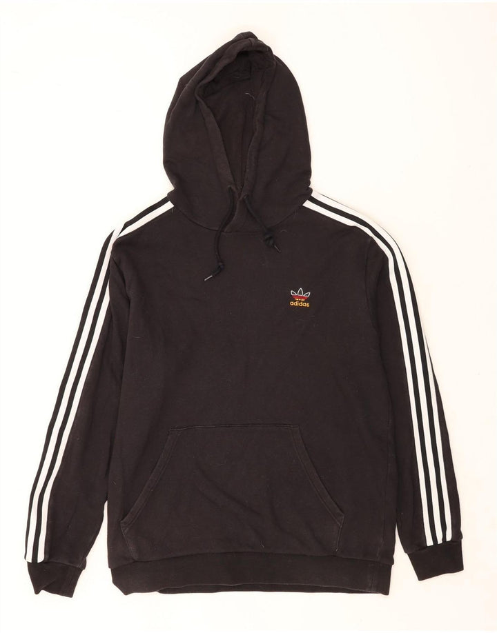 Felpa con cappuccio da uomo Adidas Large in cotone nero