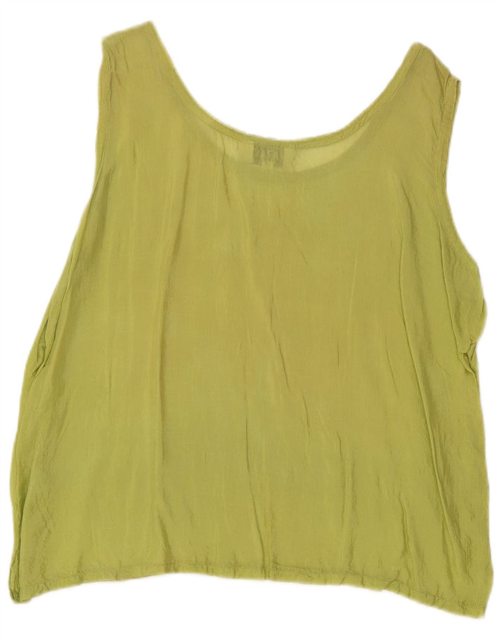 Amaranto Camicetta oversize senza maniche da donna Top UK 14 Viscosa verde medio