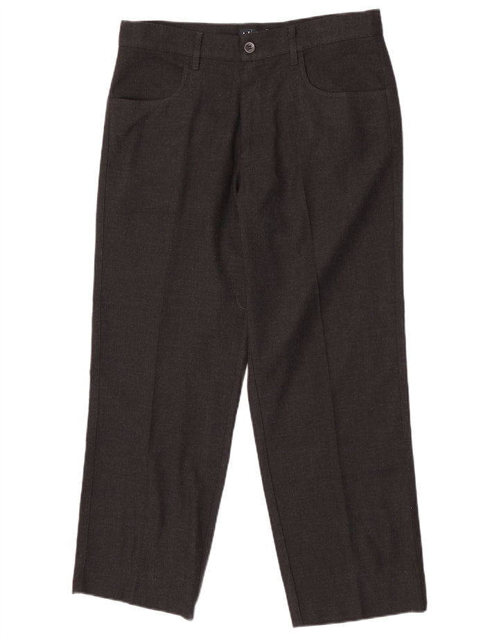 Pantaloni casual dritti da uomo Armani IT 48 medio W32 L27 poliestere nero
