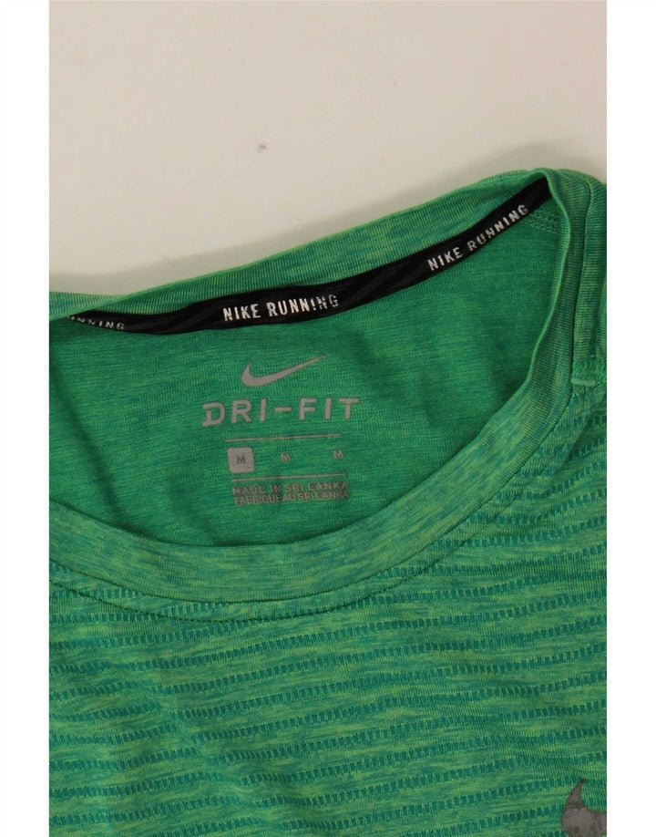 T-shirt Nike Dri Fit da uomo a righe verdi medie