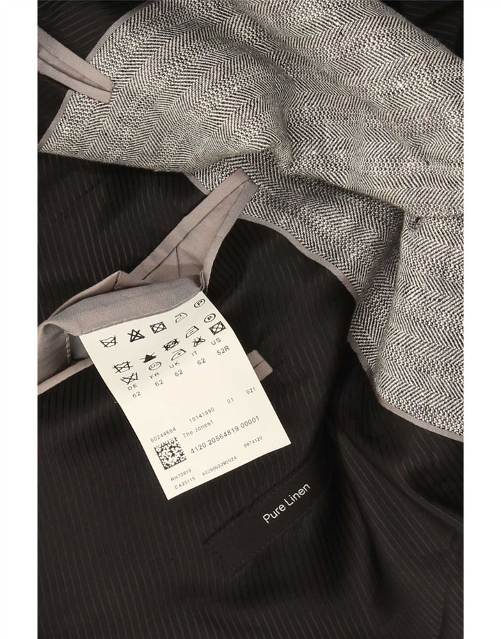 Giacca blazer da uomo a 2 bottoni Hugo Boss EU 62 6XL Lino grigio
