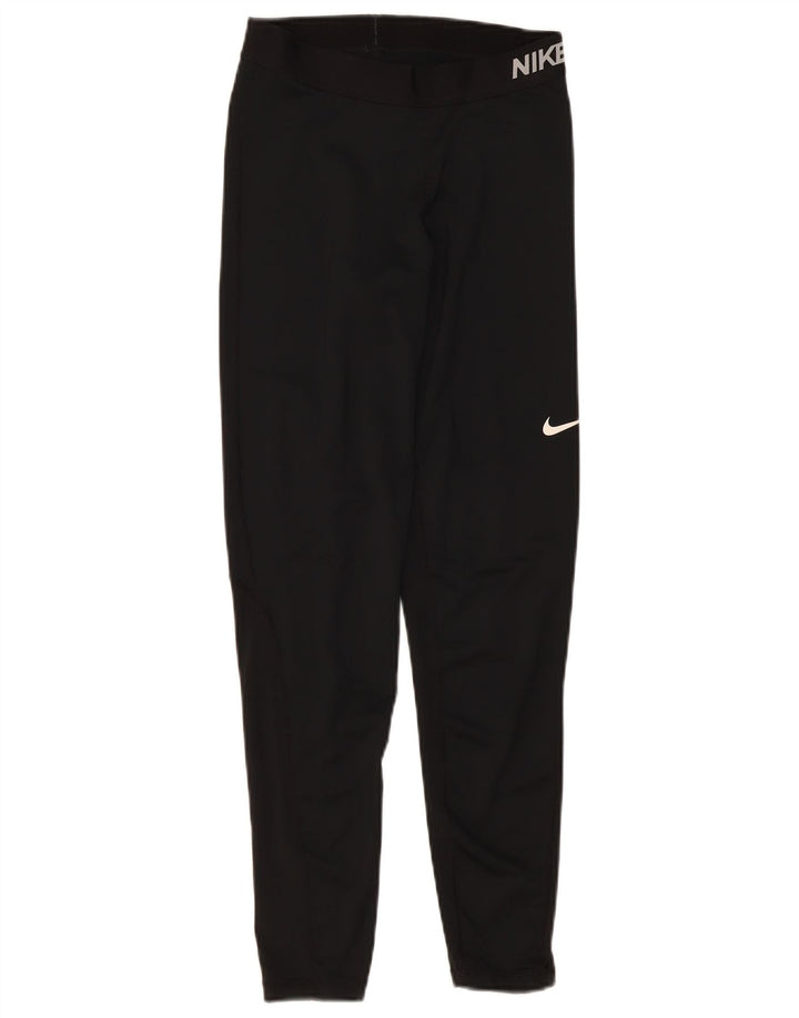 Leggings grafici Nike Dri Fit da donna UK 12 medio nero poliestere