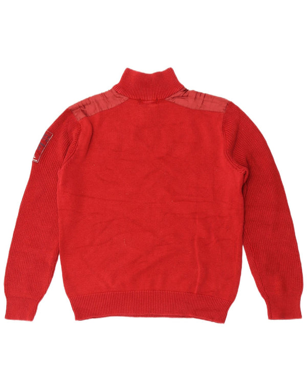 Marina Militare Maglione da donna con collo con zip e grafica UK 18 XL Cotone rosso
