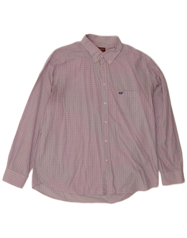 Camicia Carrera da uomo vestibilità regolare 3XL cotone a quadri viola
