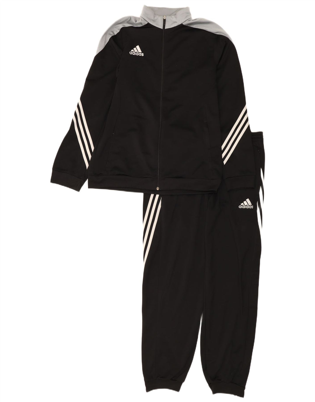 Tuta intera da uomo Adidas Large nera in poliestere color block