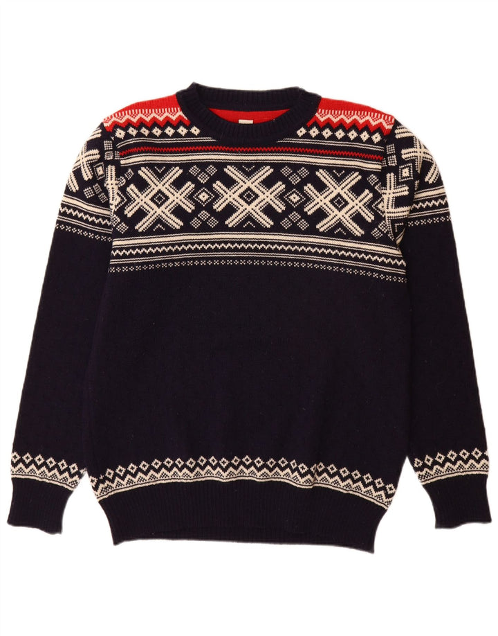 DALE OF NORWAY Maglione da uomo con scollo a barca maglione medio blu navy Fair Isle