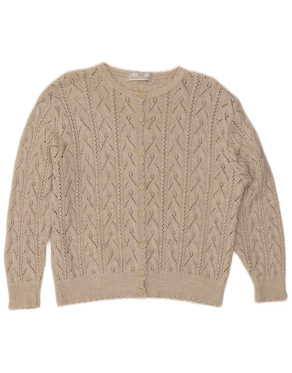 Maglione cardigan da donna Marks & Spencer UK 12 Acrilico beige medio