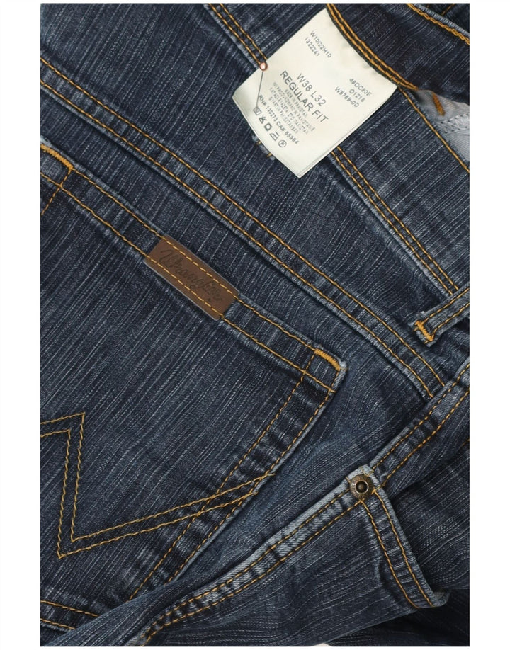 Jeans dritti da uomo Wrangler vestibilità regolare W38 L32 cotone blu