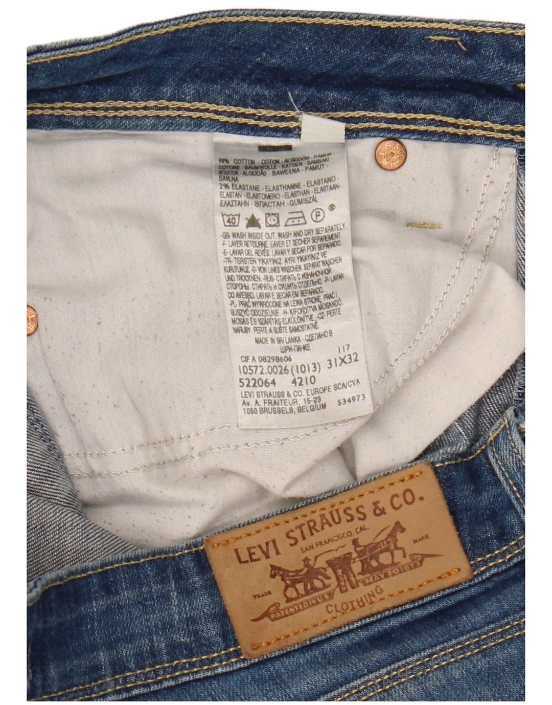 LEVI'S Jeans 572 Bootcut da donna W31 L32 in cotone blu