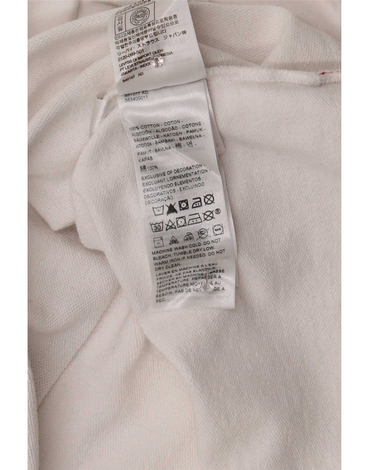 Levi's Donna Felpa Corta Oversize Maglione UK 14 Large White Striped