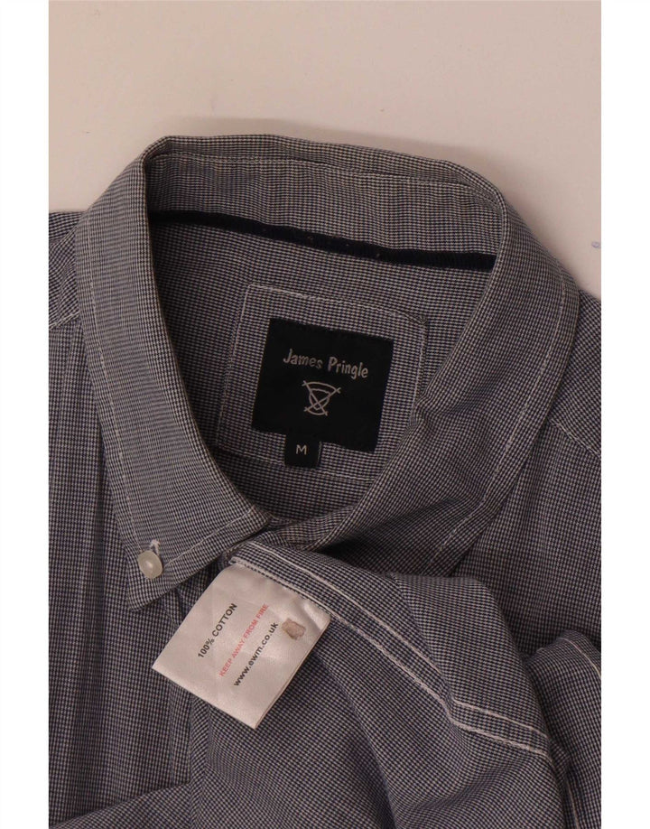 Camicia da uomo James Pringle in cotone pied de poule medio blu navy