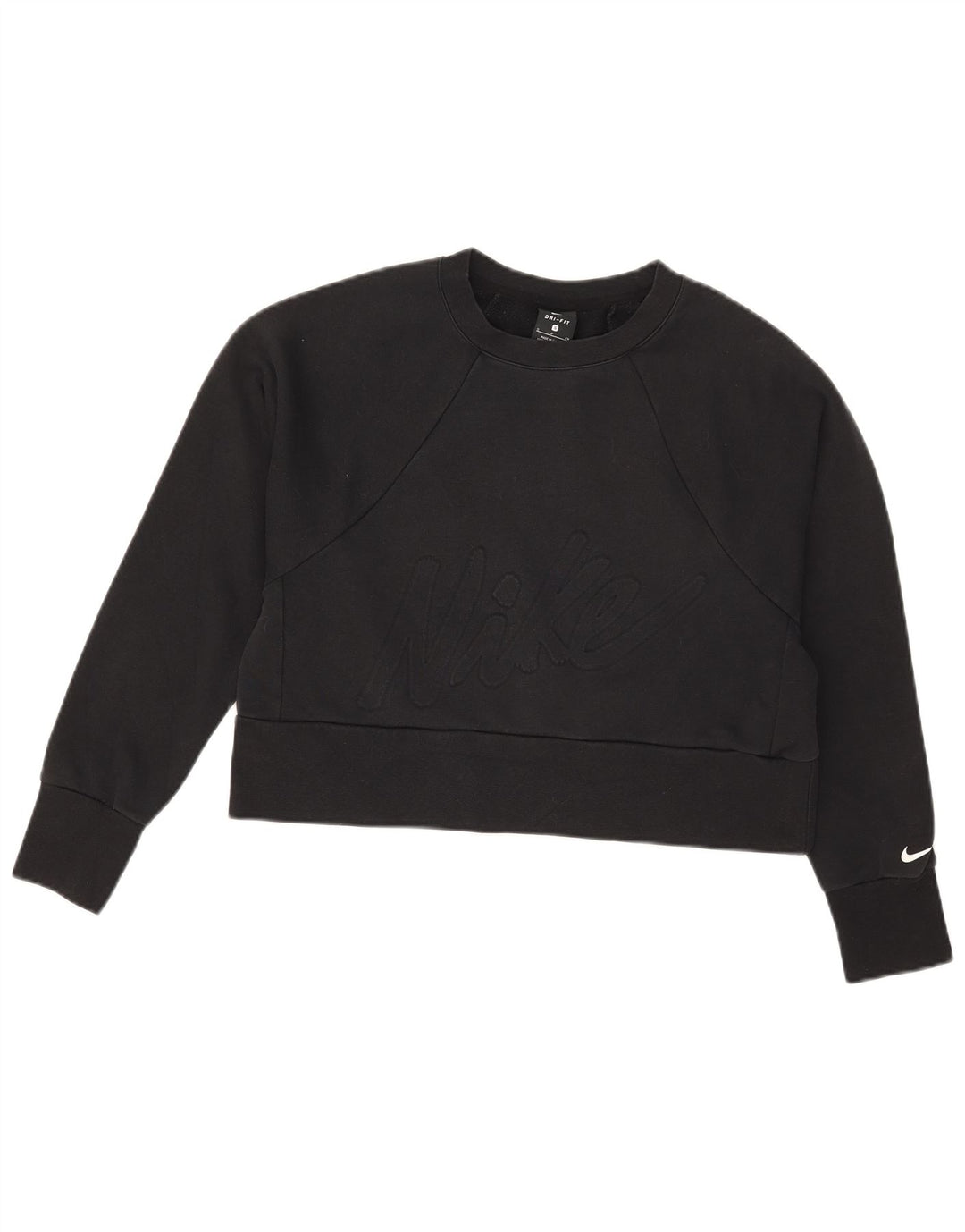 Felpa oversize con grafica Nike Dri Fit da donna UK 10 piccola nera