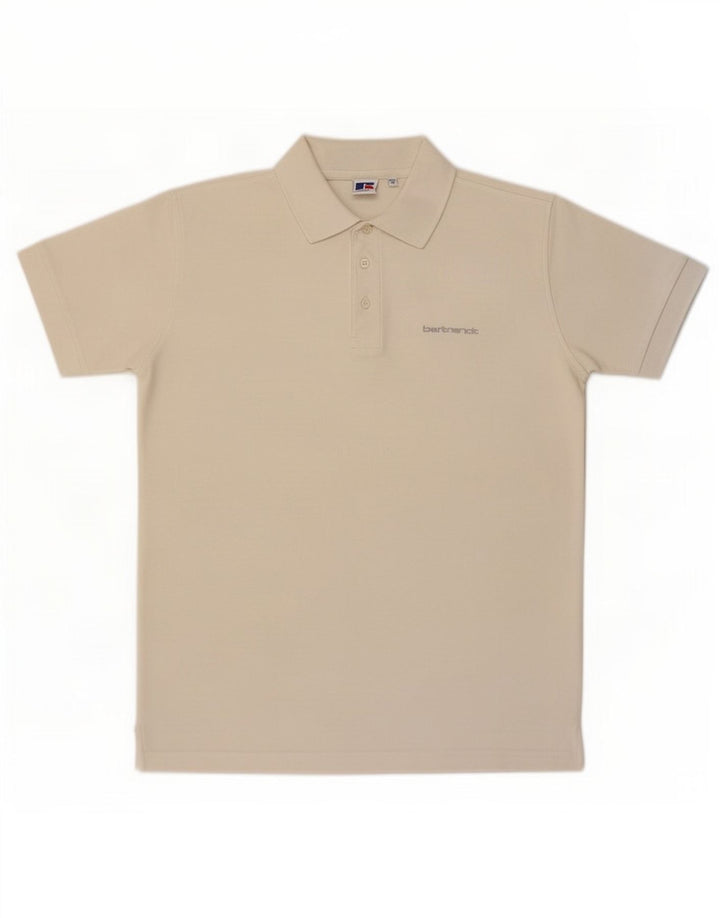 Polo da uomo Russell Athletic in cotone bianco medio