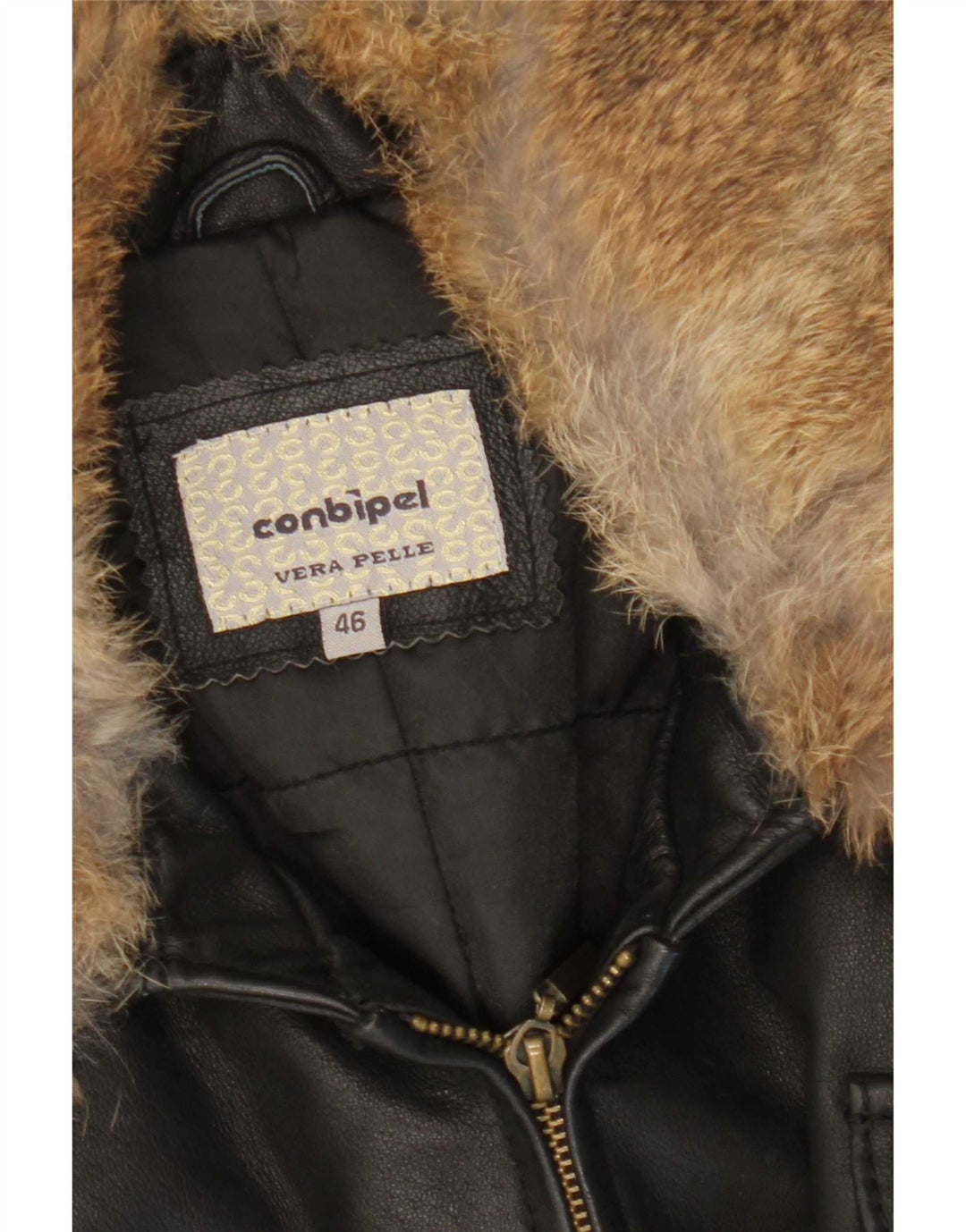 Giacca In Pelle Donna Conbipel IT 46 Large Pelle Nera