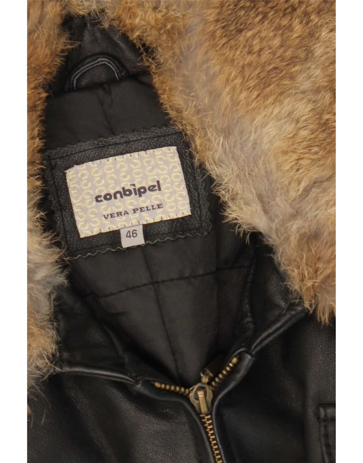 Giacca In Pelle Donna Conbipel IT 46 Large Pelle Nera