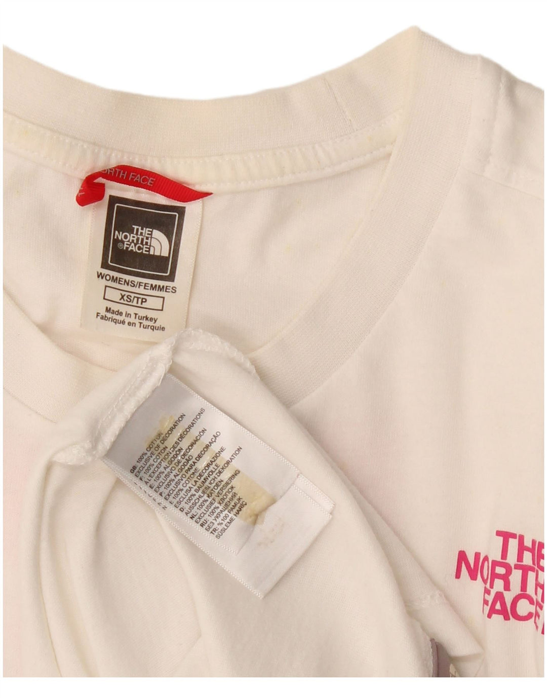 THE NORTH FACE T-shirt grafica da donna Top UK 6 XS Cotone bianco